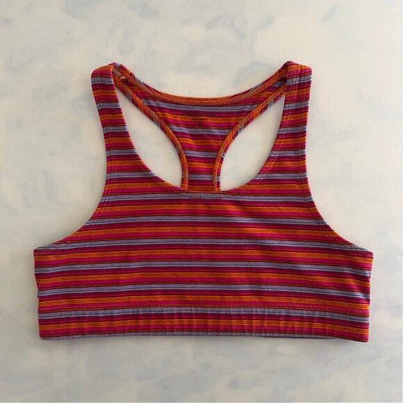 Prospirit Retro Pink Striped Sports Bra - Picture 1 of 4